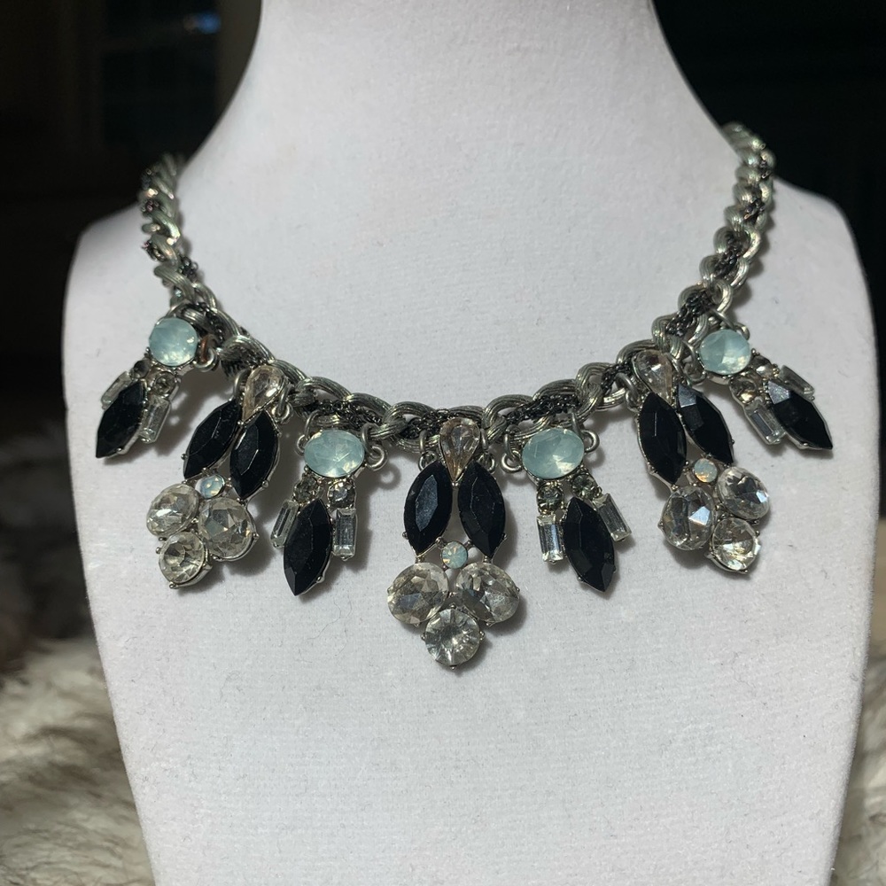 Blue & Black Crystal Necklace
